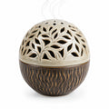 Bruciatore di incenso in ceramica diametro 18 cm beige/marrone con trafori decorativi