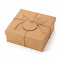 Scatola regalo 20 x 20 x 7 cm in carta kraft marrone con spago in juta stile rustico