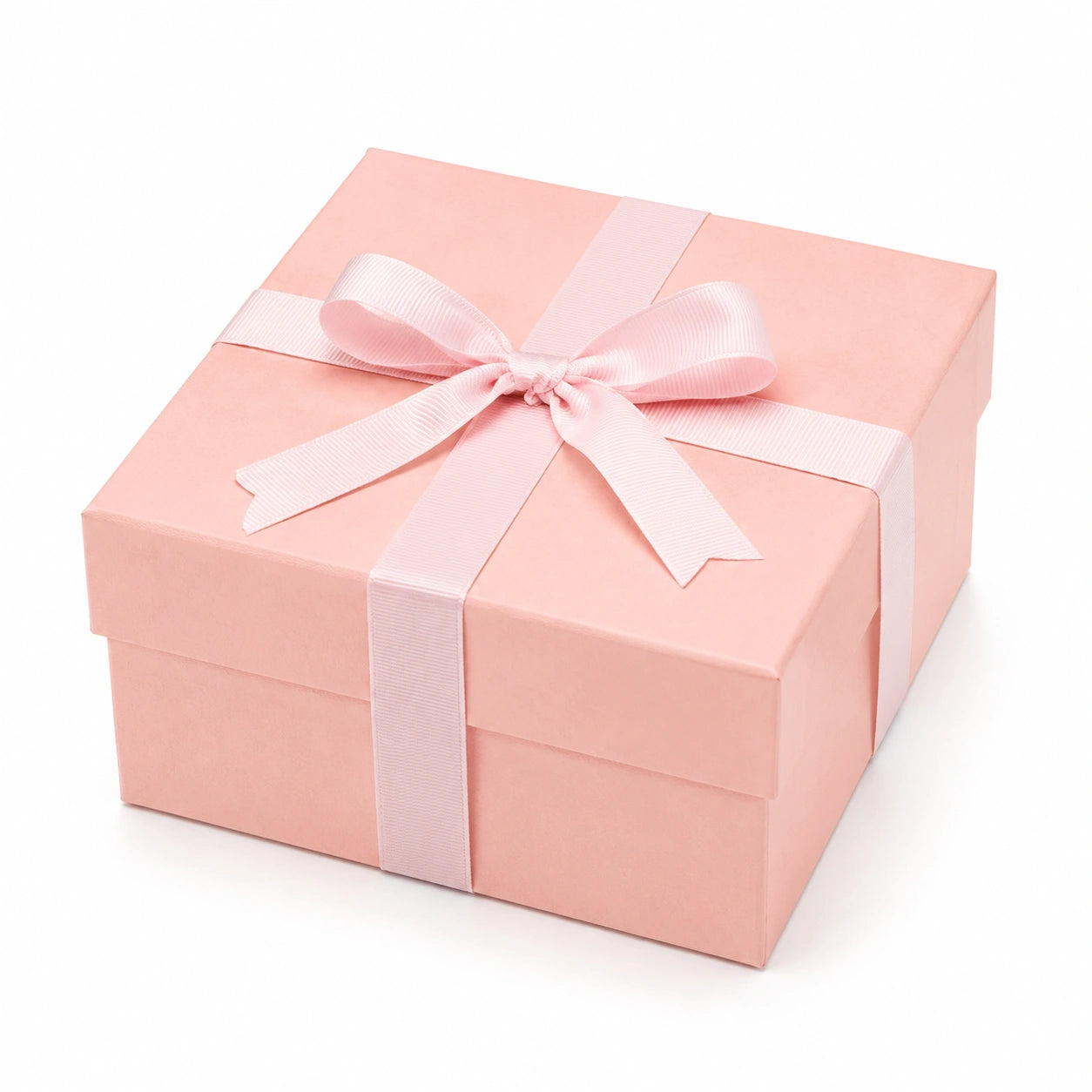 Scatola regalo 20 x 20 x 10 cm in cartone rosa con fiocco stile elegante